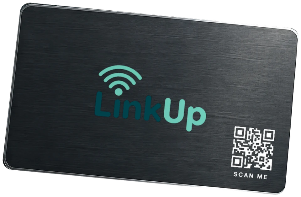 Carte LinkUp en métal, fond noir